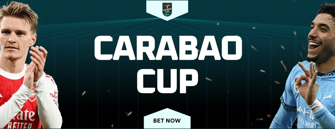 Housebets sports slide: Carabao Cup, two club players and Bet now